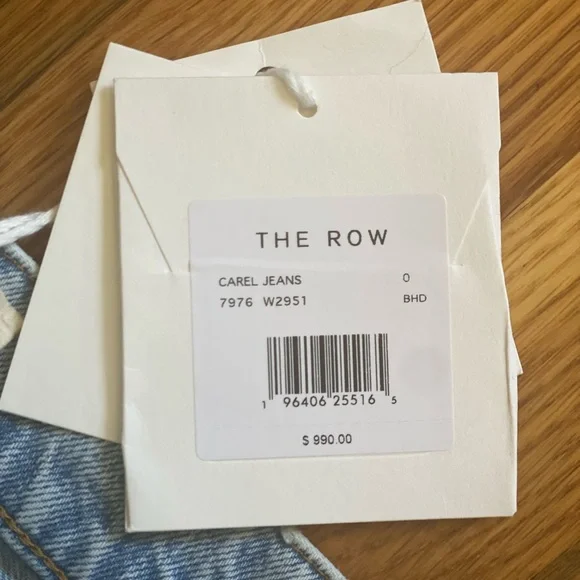 NWT $990 The Row Carel High Rise Boyfriend distressed Jeans Light Wash Size 0/25